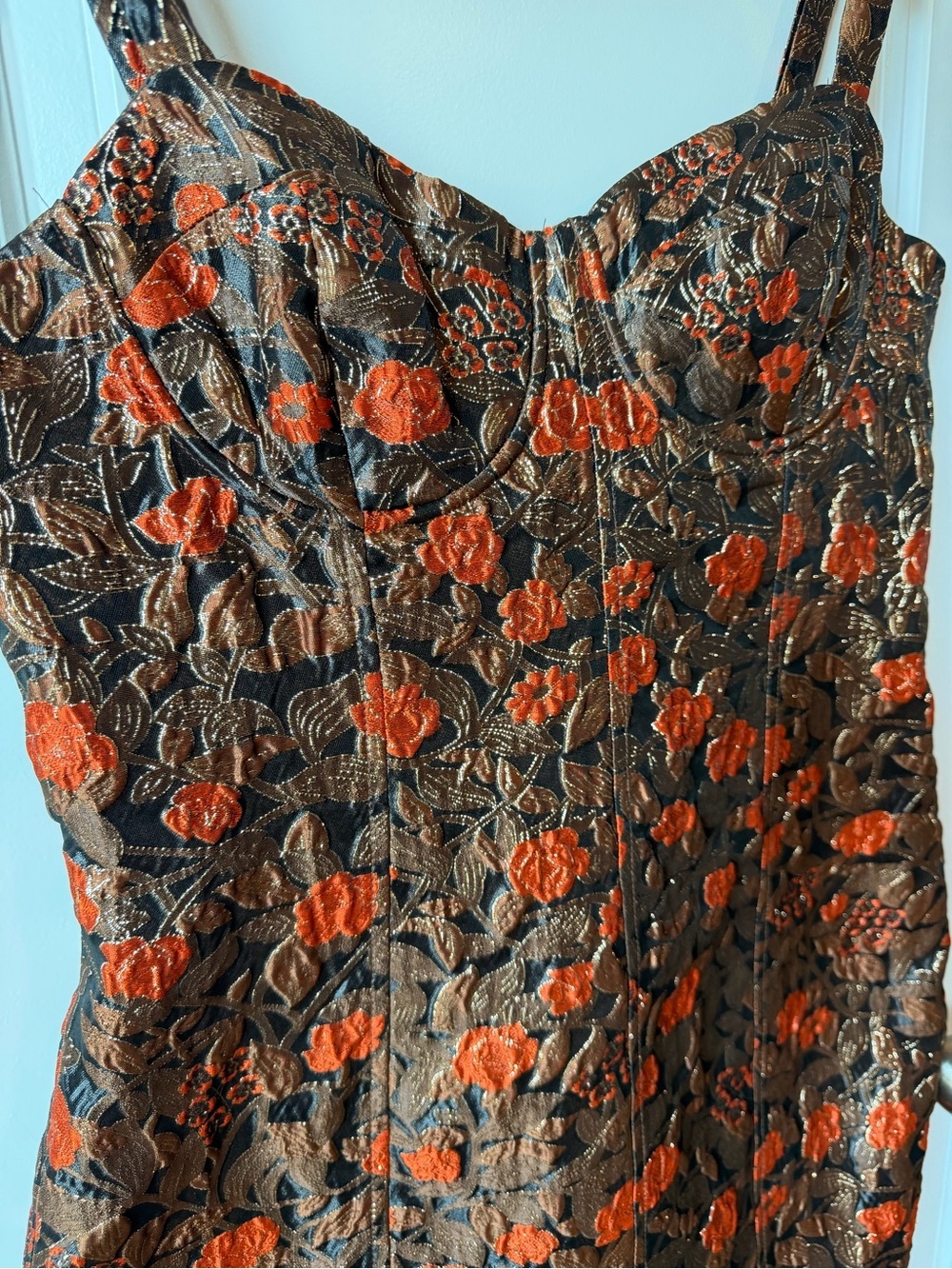 ⚡️NWT Storia Blair Black and Bronze Floral Jacquard Dress - Picture 4 of 6